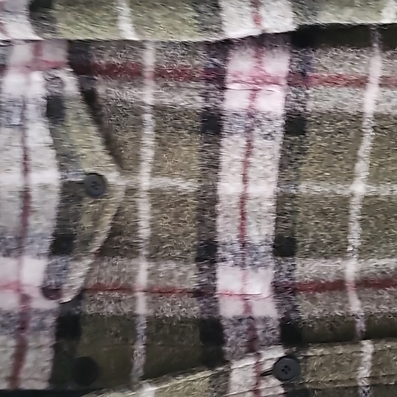 NWT All Saints Green Plaid WoolBlend Tia Check Coat Size 10 - Picture 6 of 9